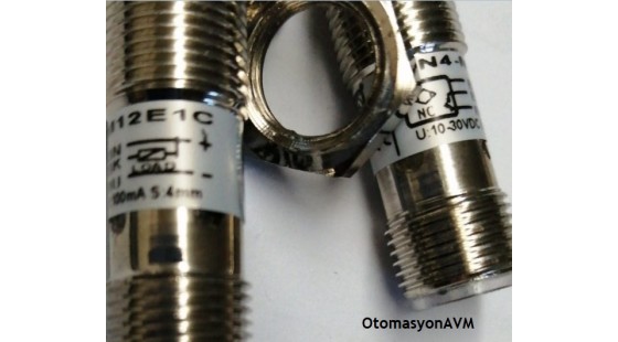 NPN NC Metrik 12/konnektörlü/çıkık kafalı/4mm NPN NC Metrik 12/konnektörlü/çıkık kafalı/4mm