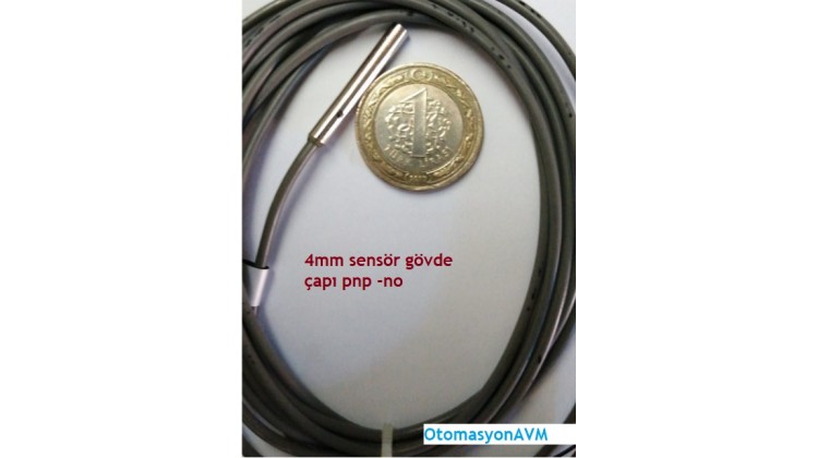 PNP-NO 3 wire M4 inductive sensor. with cables , 0,8 mm distance 