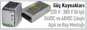 Güç kaynakları - 24vdc,48vdc - raya montaj