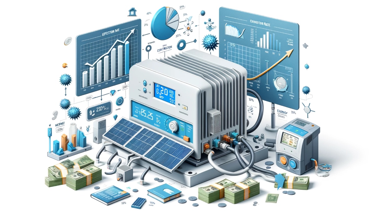 How is the efficiency of solar inverters measured?